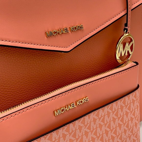 MICHAEL KORS 
Maisie Large Pebbled Leather 3-in-1 Tote Bag SHERBERT SIGN… - Picture 3 of 16